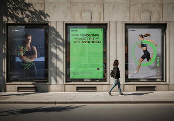 Modern Billboard and Poster Mockup on City Street