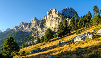 Mountain Landscape with Camping.