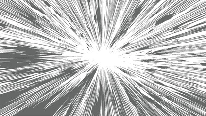 Bursting radial lines grey white abstract background chaos