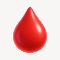 Obraz premium Glossy red 3D blood drop