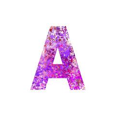 Vibrant Purple and Pink Splatter Letter A