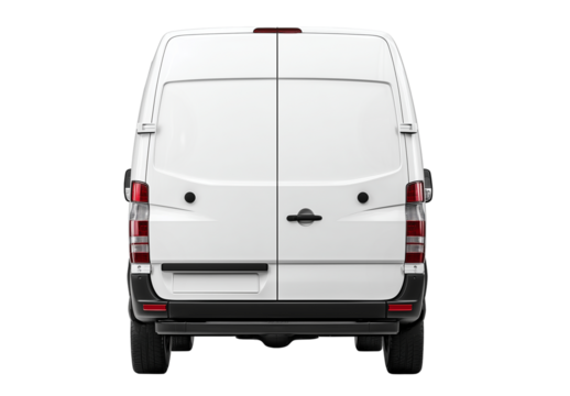 Delivery vehicle parked in front of a warehouse during the day for unloading goods and supplies for the business operation Generative AI