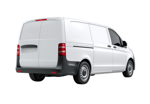 White delivery van parked on a plain background with clean lines and a modern design suitable for transport needs Generative AI