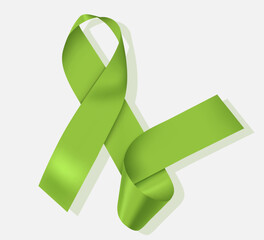 Lymphoma Awareness Month. The ribbon is lemon green on a white background. A Vector Design Template For A Poster