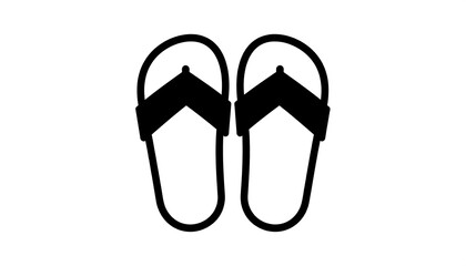 Simple Black Flip Flops Image.