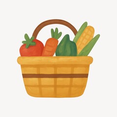 Colorful basket of fresh vegetables.