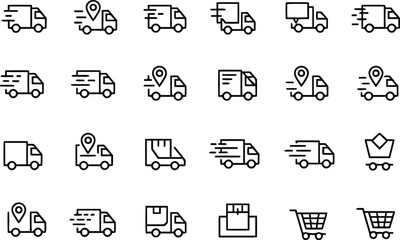 cart, illustration, routes., transportation, icons, graphic, shipping, depicting, description:, drawing, [converted], include, carts, transport, collection, carrying, vehicle, trucks, motion, category