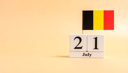 Belgian Flag on Calendar July 21.