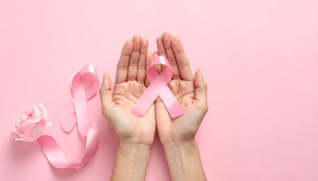 Pink Ribbon Support Breast Cancer Awareness.