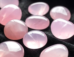 Pink Quartz Gemstones Close-up.