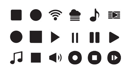 Audio video control button symbols
