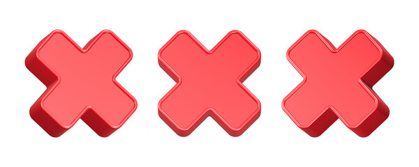 Obraz premium cross red color decline symbol 3d rendering