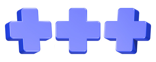cross medical icon blue color 3d rendering