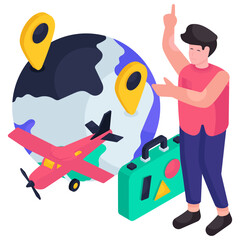 Modern design illustration of air travel