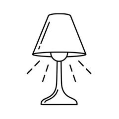 Simple table lamp emitting warm light, a cozy home decor accent with minimalist design creating a calming atmosphere perfect for relaxation spaces