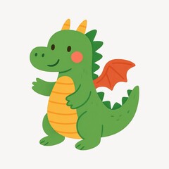 Naklejka premium Cute cartoon dragon illustration.