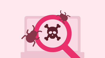 Ransomeware malicious malware cyber security illustration