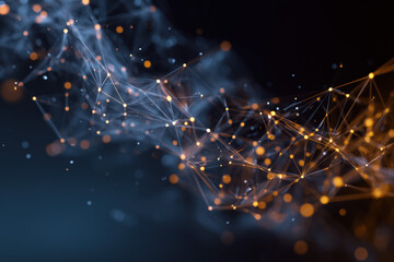 Futuristic network mesh with glowing nodes