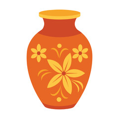 orange vase with flower