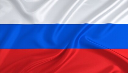 Fototapeta premium Russia national flag with horizontal white, blue, and red stripes—symbolizing nobility, honesty, and courage.