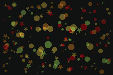Abstract celebration background with bokeh circles and stars for festive occasions