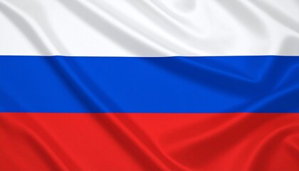 Russia national flag with horizontal white, blue, and red stripes&mdash;symbolizing nobility, honesty, and courage.