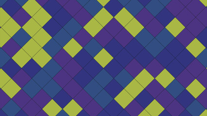 Abstract diamond pattern with shades of green blue and purple