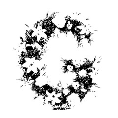 Artistic Floral Letter G in Black and White with Detailed Petals.