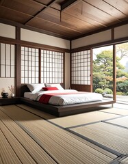 Japanese Bedroom Interior Design.
