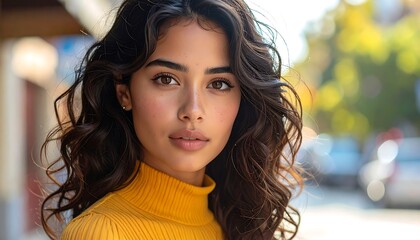 Portrait of a Woman with Curly Hair.