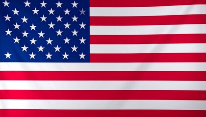 United States flag with thirteen red and white stripes and blue canton of fifty white stars&mdash;symbolizing unity, freedom, and national identity.