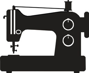 Sewing machine silhouette vector illustration.