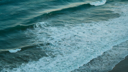 Ocean Current Patterns Highlighting Turquoise and White Waves in an Abstract Aerial Perspective - seascape art  