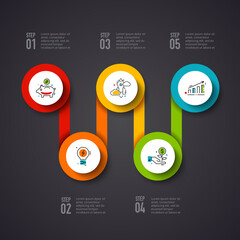 Business Infographic Set — Success Finance and Data Visualization Concepts