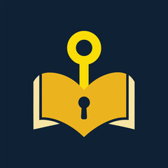 golden key unlocking a glowing book
