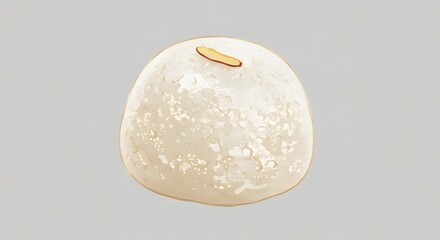 Watercolor Illustration of a Traditional Indian Sweet, Laddu, with Almond Garnish