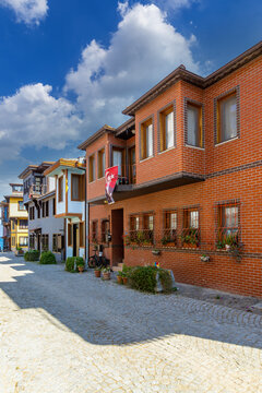 T&uuml;rkiye - Bursa 02 October 2025 - Old historical wooden houses in Mudanya.