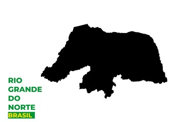 Obraz premium Mapa do Estado de Rio Grande do Norte, Brasil