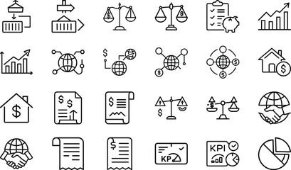 Digital Economy Network Icon – Modern Vector Design of Global Financial Connection, Minimal Flat Style for Fintech and Business Infographic