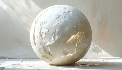 Earth Globe, White, Detailed, Minimalist.