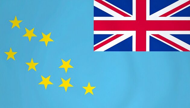Celebrate island unity and heritage with Tuvalu’s flag—where ocean blue, golden stars, and colonial echoes reflect geography, history, and national pride.