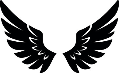 Angel wings silhouette vector graphic vector