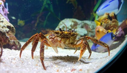 Close-up of a Crab in an Aquarium.