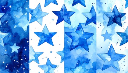 American Flag Watercolor Design.