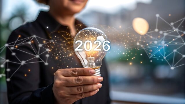 businessman holding light bulb with social network