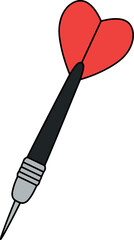 Red heart dart aiming for target success vector
