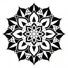 Intricate vintage floral mandala silhouette design with spiritual and decorative elements
