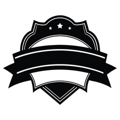 Retro vintage ribbon banner silhouette with classic design elements perfect for advertisements and announcements