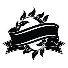 Elegant vintage ribbon silhouette design perfect for decorative elements and graphic embellishments