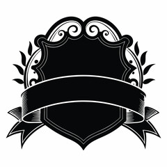 Elegant vintage black ribbon ornate border design with classic decorative elements and subtle texture